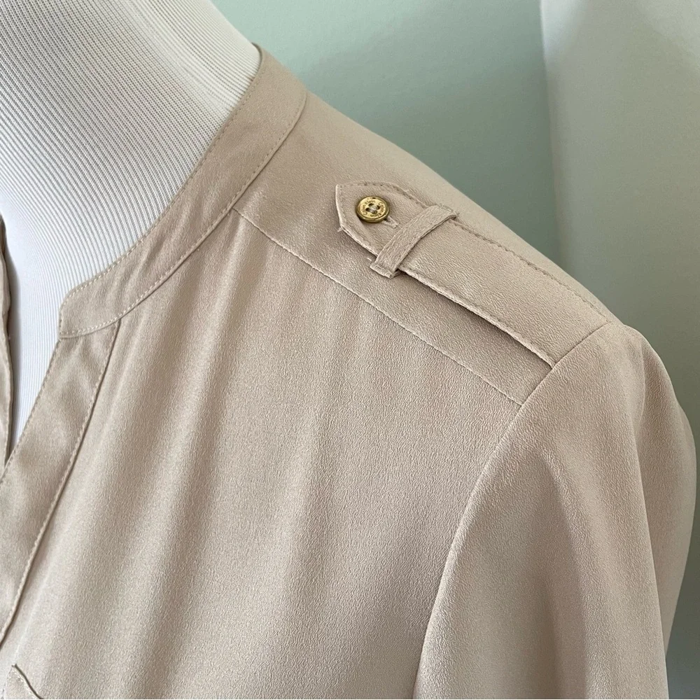Calvin Klein Women’s Button Down Blouse Size S Beige